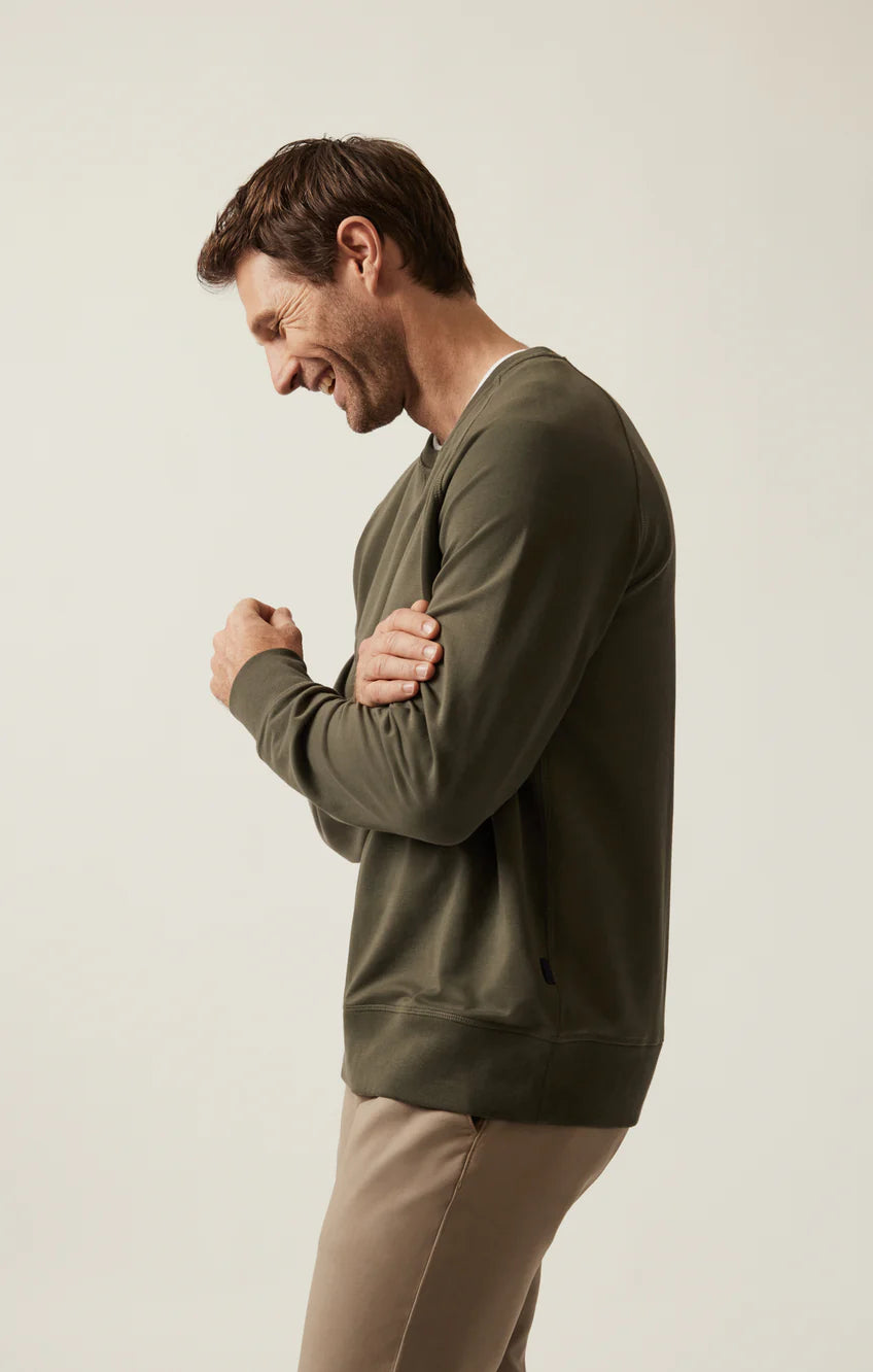 34 Heritage | French Terry Crew Sweater | Pimento Olive