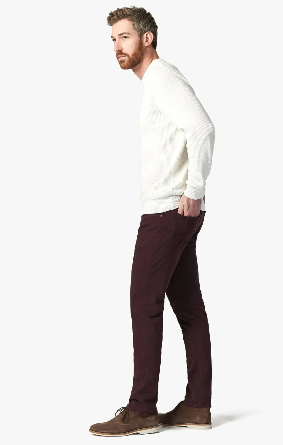 34 HERITAGE | Cool Slim Leg Pants | Merlot Diagonal Brothers Clothing Co.