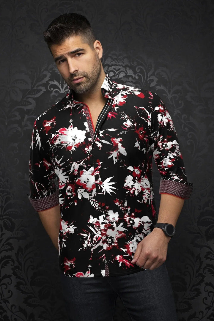 CHEMISE | CAMBRIA, Black Red - AU NOIR